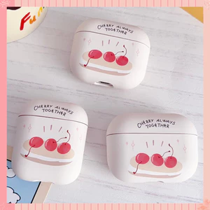 Ốp Tai Nghe Cho Airpods 4 Pro 3 2 Tươi Màu Đỏ Anh Đào Họa Tiết Mềm TPU Chống Sốc Bluetooth Tai Nghe Không Dây Vỏ Bảo Vệ Chống Mất