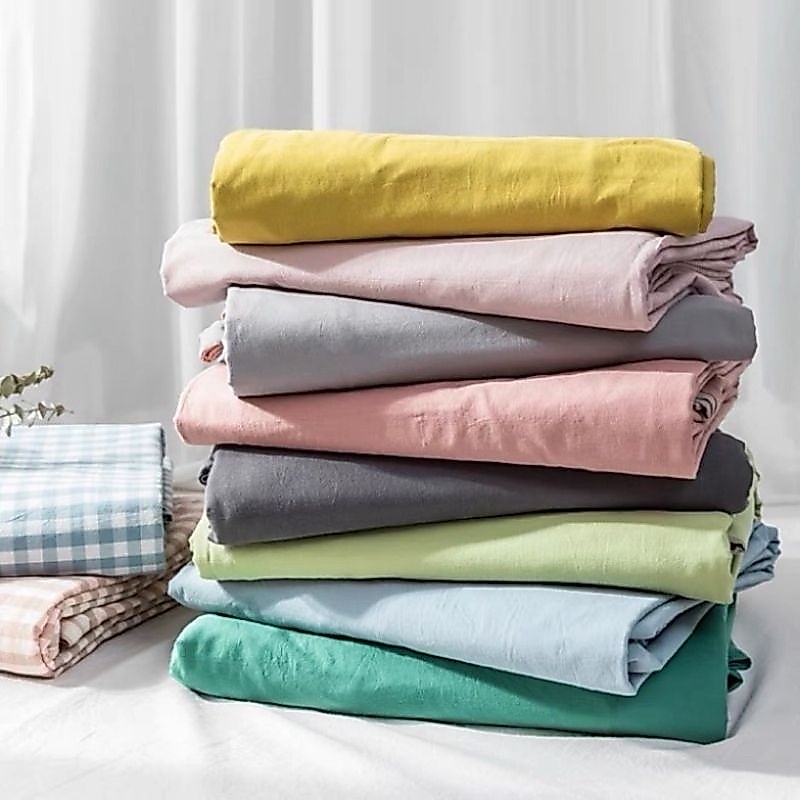 Vỏ chăn trơn 1 màu Cotton tici có khoá kéo lồng được ruột