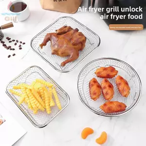 Giá nướng GILL, Giá nồi chiên không khí chống dính bằng thép không gỉ, Giỏ nướng có thể xếp chồng lên nhau bền bỉ Tiện ích nhà bếp
