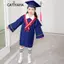 CATIYAHA 2 Cái / bộ Bộ áo choàng tốt nghiệp cho trẻ em, có mũ tua rua chúc mừng Đồng phục đi học trẻ em tốt nghiệp, Mũ cối rộng Danh dự Áo choàng tốt nghiệp mẫu giáo