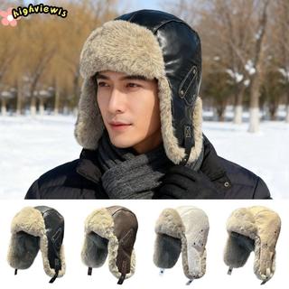 Mũ Bomber Highviewls, lông thú giả và da mềm mại, ấm áp cho cả nam và nữ mùa đông