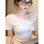 Áo thun ngắn tay kiểu dáng rộng không đều phong cách Hàn Quốc dành cho nữ Thiết kế mùa hè Niche Hot Girl Slanted Vai Top