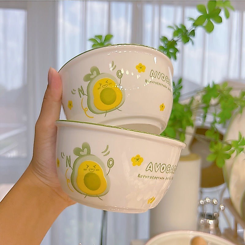 Bát Ăn Bằng Sứ Hình Quả Bơ Avocado Dễ Thương - Chén Ăn Cơm Ngon Miệng Decor Cho Bé Tên Bơ