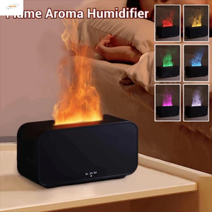 Máy tạo độ ẩm hương thơm ngọn lửa ZENZON, Máy khuếch tán tinh dầu 7 chế độ đổi màu chạy bằng đèn LED, hiện đại với đèn LED Hoạt động yên tĩnh Thời gian 5h Máy tạo độ ẩm không khí di động