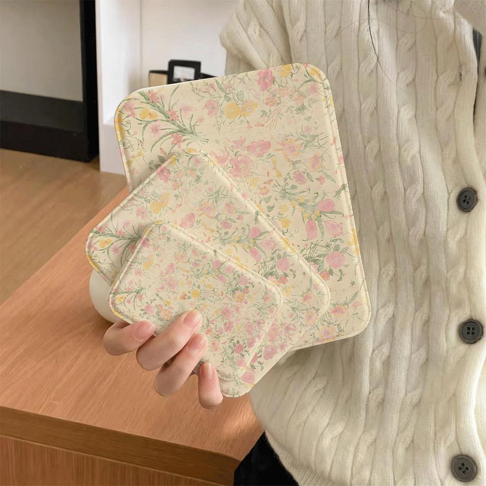 Con ợn nhỏ hai bí tócGươc Gọn Gấp Trang Điểm Mini Da PU Để Bàn Dễ Mang Đi
