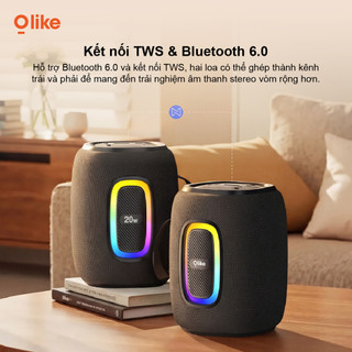 Olike SV16 Loa Bluetooth 20W Loa Bluetooth Bass Mạnh RGB Bluetooth 6.0 TWS Loa Di Động Pin 5000mAh