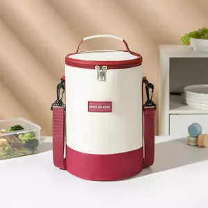 AA Dung Tích Lớn Di Động Túi Cơm Trưa Tươi Giữ Hình Trụ Cách Nhiệt Hộp Cơm Trưa Tote Tròn Lá Nhôm Thực Phẩm Giữ Nhiệt Túi VN