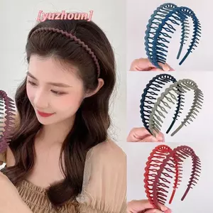 Nữ Đơn Giản Nhiều Màu Sắc Mờ Răng Băng Đô Quấn Tóc Gãy Hoàn Thiện Tóc Ngoài Trời Vòng Mũ Mũ Phụ Kiện Tóc Thời Trang