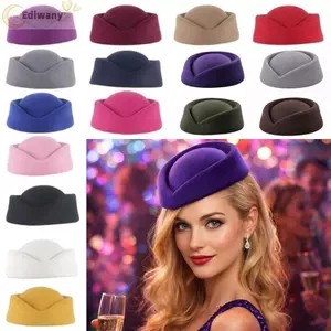 EDIWANY Mũ Top, Mũ Tiếp Viên Retro Chính Thức Anh Quốc, Mũ Pillbox Top lõm Chắc Chắn Đa Năng Cho Bữa Tiệc