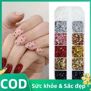 Trong Kho 1Mm Sơn Móng Tay Sequins, Phụ Kiện Dễ Thương, Tự Làm Móng Tay Nghệ Thuật Thiết Kế Cá Tuyết