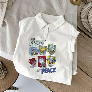 Áo polo cổ bé trai mùa hè phong cách mới Áo không tay mỏng