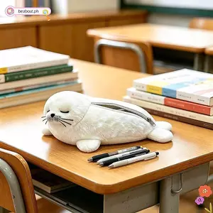 BEABOUT Seal Bút chì búp bê, Túi lưu trữ Túi đựng bút giá trị thẩm mỹ cao, Túi văn phòng phẩm dung tích lớn sang trọng ngộ nghĩnh dành cho học sinh