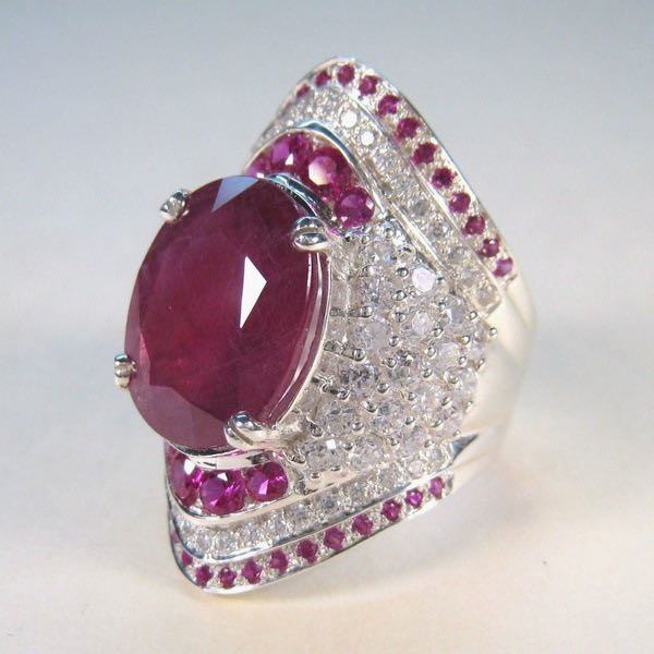 Sản Phẩm Mới Chúc Bán Chạy Kẻ Sọc Giả Ruby Tự Nhiên Mạ Bạc 925 Nhẫn Châu Âu Mỹ Phóng Đại Full Kim Cương Nhẫn Đính Hôn