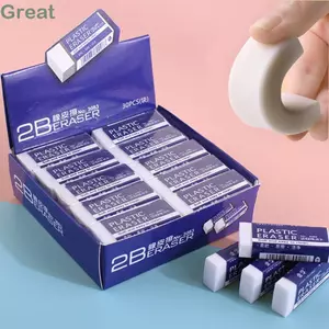 GREAT 10 CHIẾC Tẩy Trắng, Bút Chì Cao Su PVC, 2B Sinh Viên Vẽ Văn Phòng Phẩm Đồ Dùng Học Tập