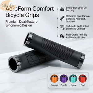 Tay Cầm Xe Đạp NKSFX, Tay Cầm MTB Công Thái Chống Sốc, Cao Su Mềm Chống Trượt Khóa Xe Đạp Leo Núi Tay Cầm Phụ Kiện Đi Xe Đạp