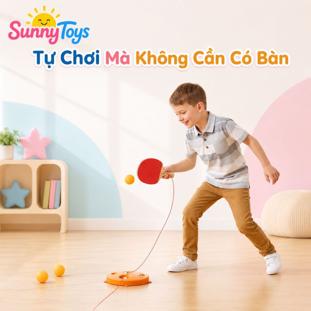 Bộ Bóng Phản Xạ Đế Đứng SunnyToys - Bé Tập Đánh Bóng, Rèn Tay Mắt Và Vận Động Tại Nhà