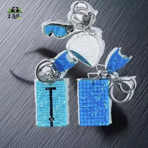 1 Chiếc Mũ Bơi Vòng Chìa Khóa Ô Tô Sáng Tạo Bể Bơi Sóng Móc Khóa Trang Trí Túi Mặt Dây Chuyền Đồ Bơi Quà Tặng EMKK