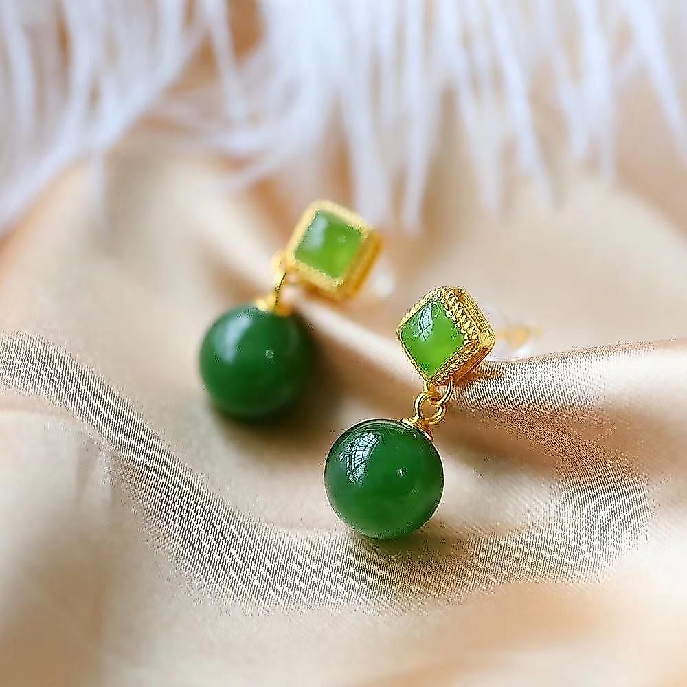 Bông tai ngọc tự nhiên thời trang cổ điển bạc S925