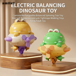 Đồ chơi khủng long cân bằng điện SMILE, Đồ chơi quay cân bằng một bánh có thể sạc lại, Đồ chơi đi bộ dây buộc tự cân bằng hoạt hình nóng bỏng Đồ chơi trẻ em & người lớn