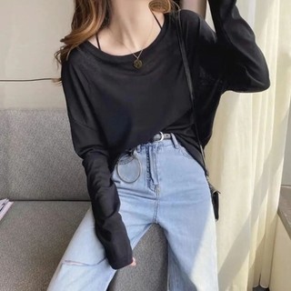 [Tùy chọn nhiều màu] Mặt nạ nhẹ Quần áo chống nắng dáng rộng Áo thun Tencel Cotton nhiều màu ngoài trời thân thiện với da