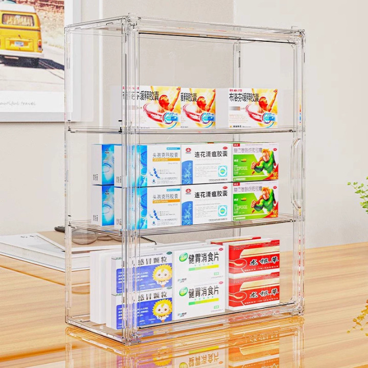 Tủ Đựng Thuốc Y Tế Dán Tường Trong Suốt, Kệ Trưng Bày Gắn Tường Đa Năng, Tiết Kiệm Diện Tích DINO
