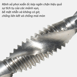 Mũi Khoan Taro Thép Gió HSS - Bộ 6 Mũi Từ M3 tới M10, Mạ Titan Chống Mài Mòn, Độ Cứng Cao, Bền