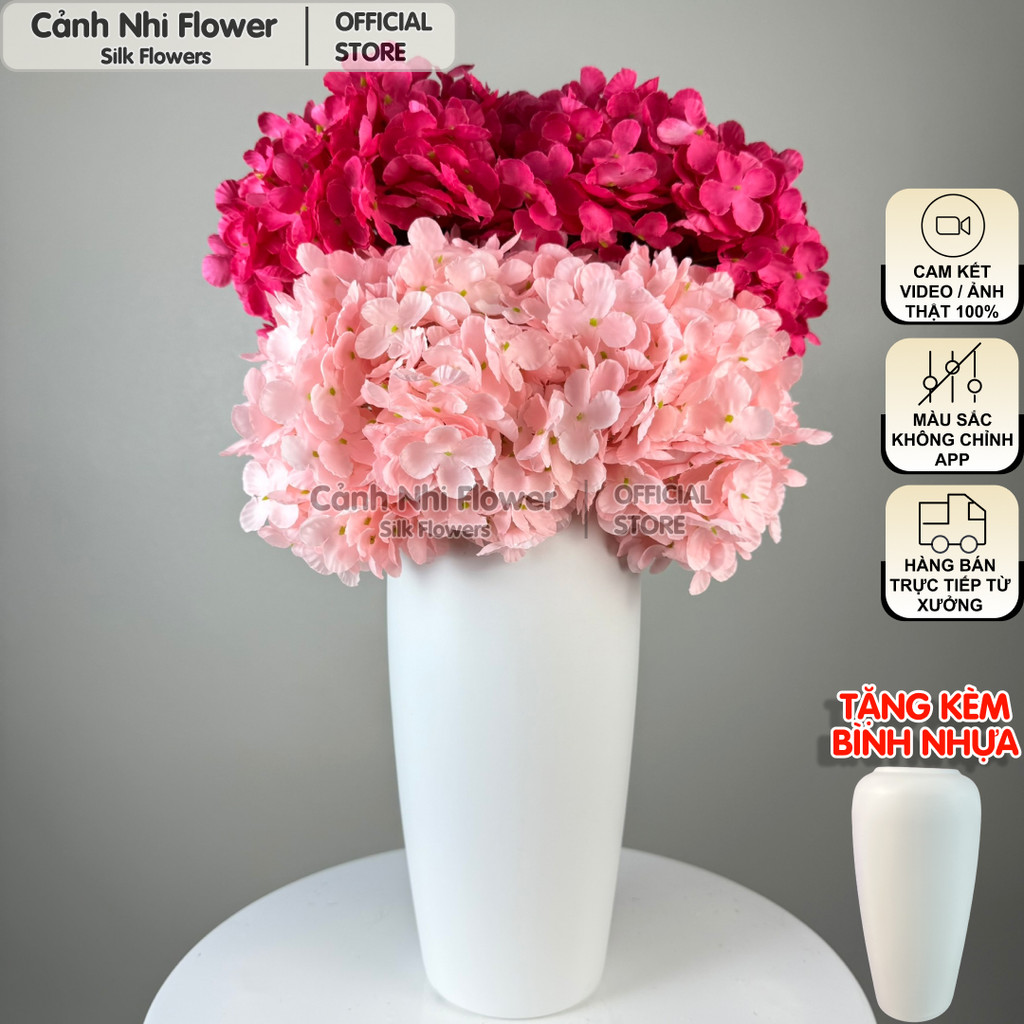 Bình Hoa Cẩm Tú Cầu Giả VNXK Vải In 3D To 20cm Tặng Bình – Decor Phòng ...