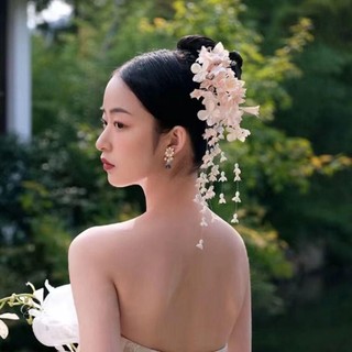Kẹp tóc tua rua sang trọng phong cách Trung Quốc, phù hợp với mũ cô dâu