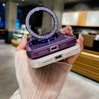 2025 Thiết Kế Mới Trong Suốt Lấp Lánh Ốp Lưng Cho Redmi 13X Xiaomi Redmi 13 X Redmi13X Gradient Bling Vỏ Điện Thoại Có Giá Đỡ Từ Tính