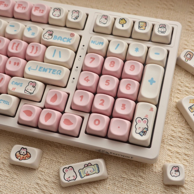 Toffee Rabbit Keycap MOA Keycap thăng hoa cực kỳ dễ thương / mkjf