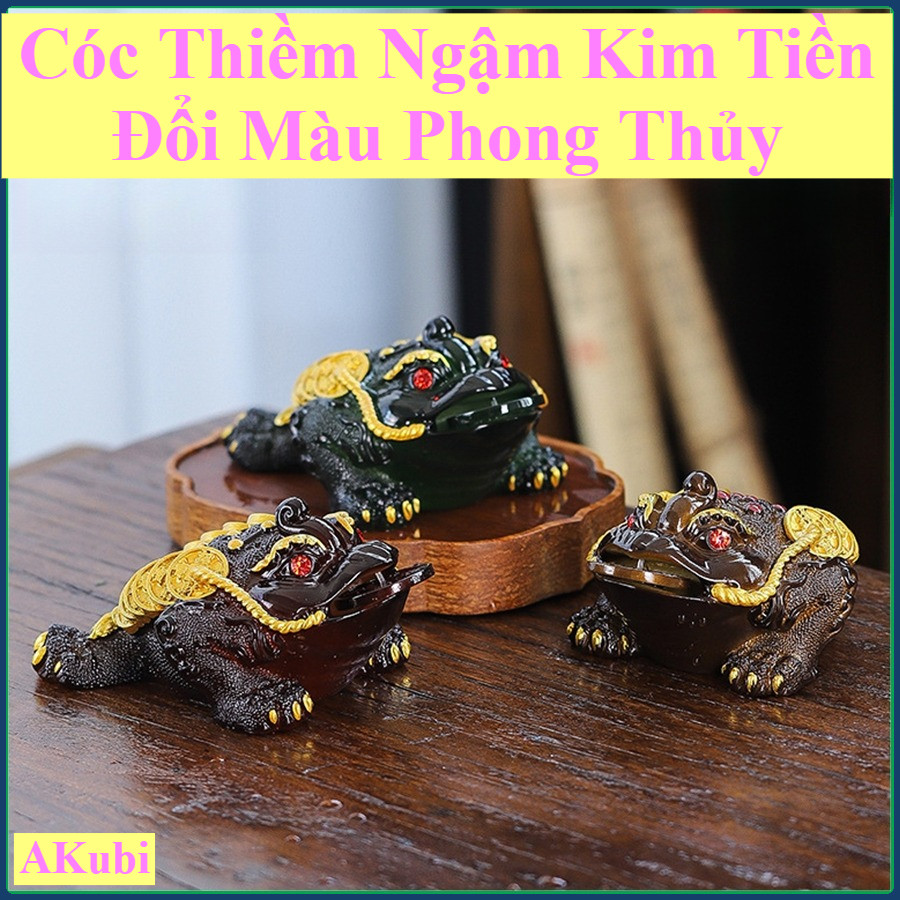 Cóc Đổi Màu,Thiềm Thừ Ngâm  Kim Tiền Đổi Màu Khi Gặp Nước Nóng, Decor Bàn Trà Vật Phẩm Phong Thủy