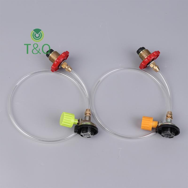 [T & O-t] Bếp gas cắm trại Bộ chuyển đổi nạp khí Cassette ngoài trời Van nạp bình xăng Lò gas Phụ kiện van lạm phát [mới]