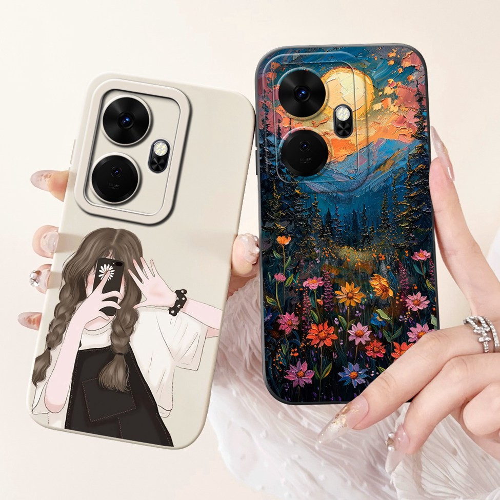 Ốp lưng ITEL P663L PL63LN ITEL P55 Plus Vỏ hoa thời trang sang trọng Kawaii Vỏ chống sốc hình mèo dễ thương