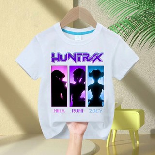 Phong Cách Kpop Demon Hunters Áo Thun Trẻ Em Cổ Tròn Hoạt Hình Đồ Họa Top Trang Phục Tay Ngắn