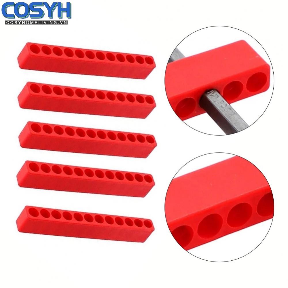 <cosyh>Practical and Space Saving 5pcs Screwdriver Bit Holder 12 Holes Plastic Material