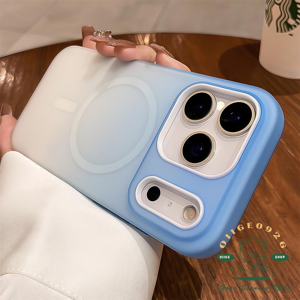 【 Ốp lưng iPhone17 】 Vỏ điện thoại từ tính lỏng mờ màu cam iphone17 Pro Max 16 15 14 13 12 cho vỏ iPhone Vỏ mềm silicon TPU chống sốc