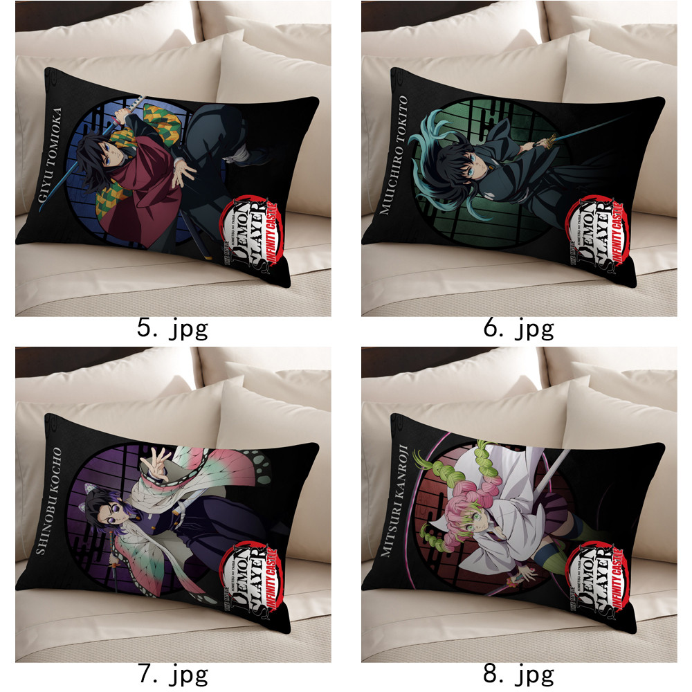 Vỏ gối hình chữ nhật Demon Slayer Kimetsu no Yaiba Vỏ gối Polyester in một mặt (Không có lõi)