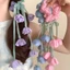 SAIA Floral Scrunchie, Tulips Floral With Dangling Ribbon Hair Tie, Le Muguet Ethereal Design Dangling Ribbon Trang trí Nữ