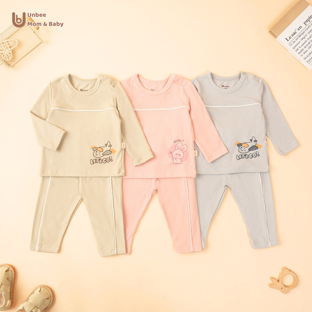 Bộ thể thao dài tay bé trai bé gái UNBEE - Bộ quần áo thu đông cho bé size 6 tháng đến 3 tuổi
