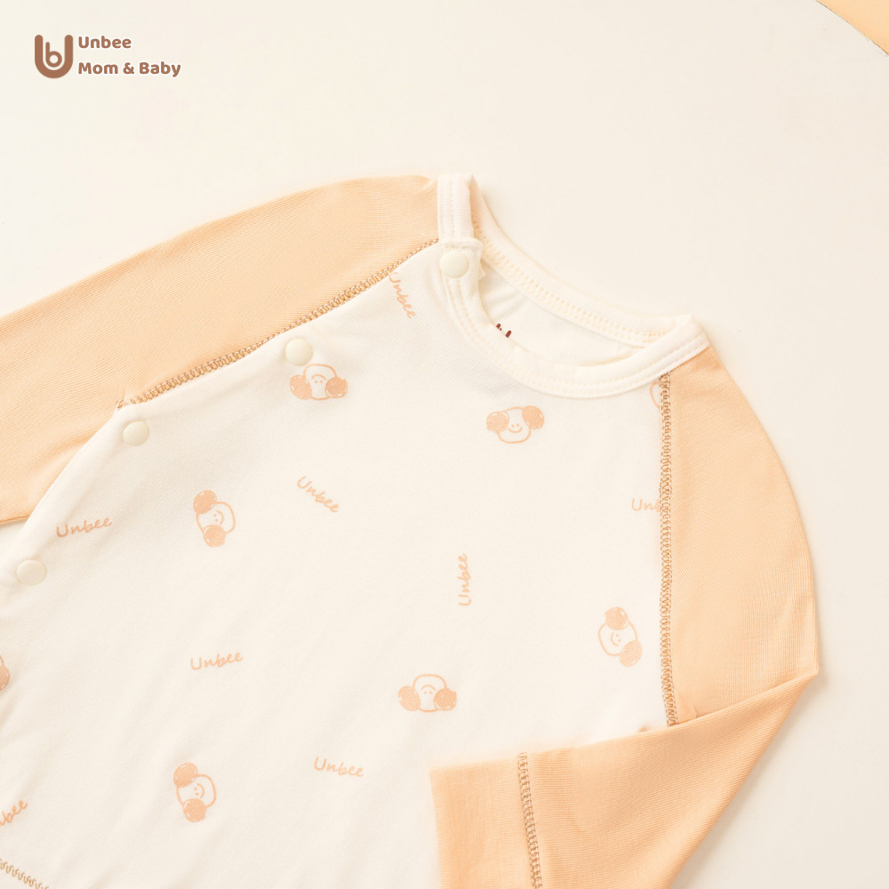 Bộ quần áo sơ sinh cho bé Unbee cài sườn chất modal mềm mịn thoáng mát - bộ sơ sinh bé trai bé gái