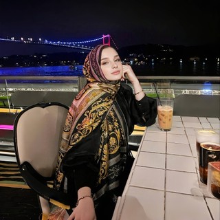 Khăn quàng cổ/phụ kiện trùm đầu phong cách Bohemian màu vàng đen, phù hợp làm băng đô và trang phục abaya