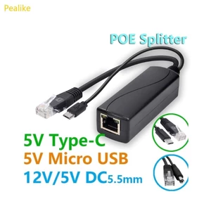 Pealike 48V sang 5V POE Splitter cho máy ảnh USB Type C 5 5x2 1 3 5x1 35