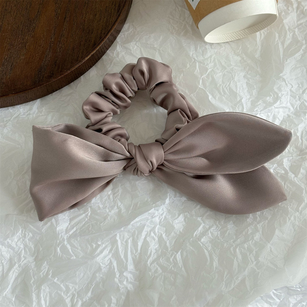 Dây buộc tóc nữ thanh lịch Dây buộc tóc nơ Satin kiểu Pháp
