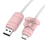 WU 2 Cặp Bảo Vệ Cáp Sạc Silicon Với Thiết Kế Nơ Thời Trang Phụ Kiện Điện Thoại Dây Bảo Vệ Cuối Dây Cho Dây