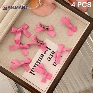 Bigdealssuper 4 Nơ Kẹp Tóc Bé Gái Nơ Nhỏ Barrettes Nữ Đơn Giản Mũ Kẹp Siêu