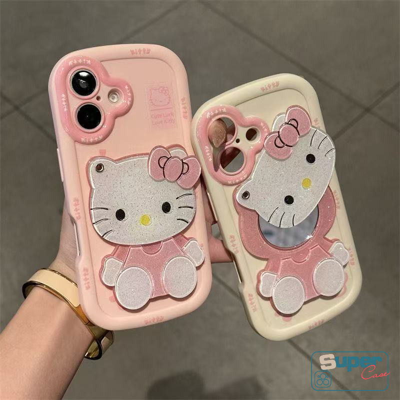 Ốp Lưng Cho Realme C55 C51 C65 C67 C63 Note 60 60X 50 C53 C20A C61 C30S C25Y 5 C35 C33 C30 C21Y C11 2020 C15 C20 C11 2021 Thời Trang Ngọt Ngào Dễ Thương Hello Kitty Gương Búp Bê Mềm