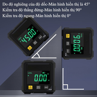 Thước Đo Góc Kỹ Thuật Số - Laser & Cảm Biến Nghiêng, Đo Độ Dốc Chính Xác, Màn Hình LCD Sắc Nét