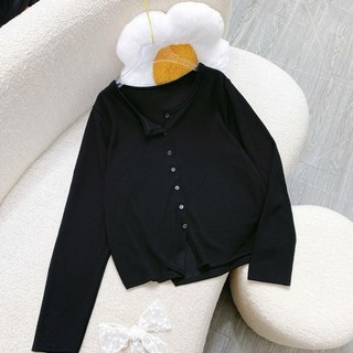 Áo Thun Bigsize Nữ Áo Khoác Mỏng Cardigan Tay Dài Nữ Tính Vải Co Giãn Cho Chubby A310