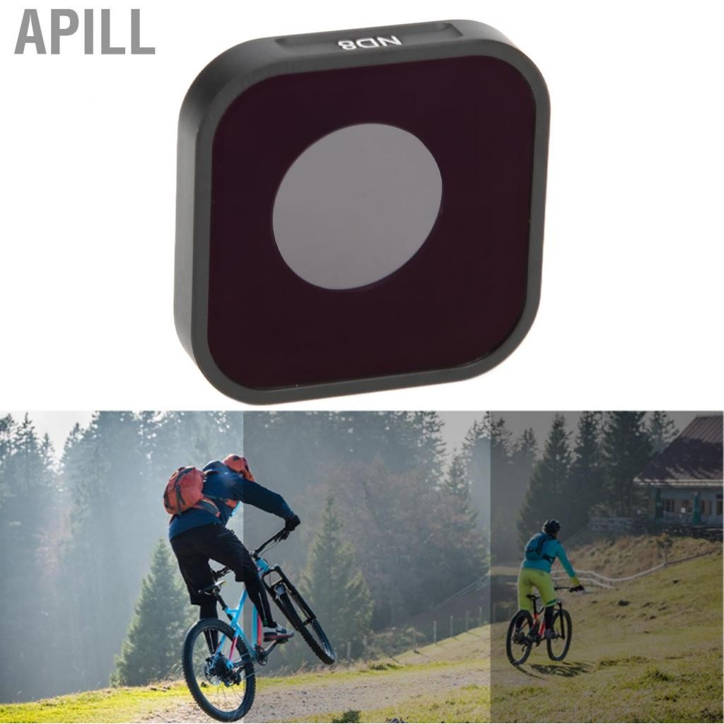 Apill Apill Sports Camera ND Lens Bộ lọc Phụ kiện kích thước nhỏ Tr kháng Video Ghi lại chỉ số khúc xạ thấp cho 9 camera (ND8)