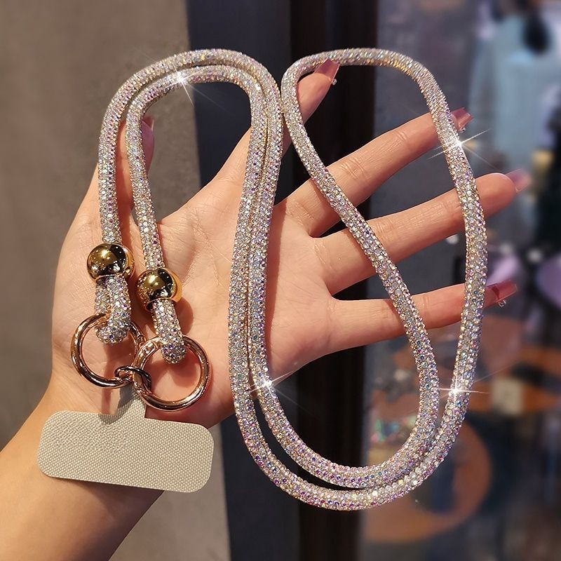 Phụ Kiện Điện Thoại Di Động Sang Trọng Cao Cấp Nhấp Nháy Kim Cương Điện Thoại Di Động Dây Xích Dài Đeo Ngang Túi Thời Trang Nữ Dây Đeo Mặt Dây Đeo Điện Thoại Di Động Đa Năng